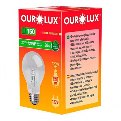 LAMPADA OUROLUX H150 127V 150W HALOGENA