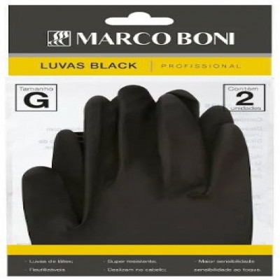 MARCOS BONI 1497 - LUVA LÁTEX BLACK COM 2 - TAMANHO G