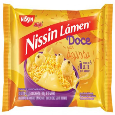 MIOJO LAMEN NISSIN DOCE SABOR BEIJINHO 65 GRAMAS