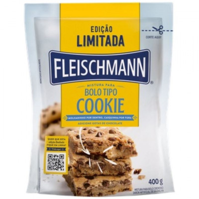 MISTURA PARA BOLO FLEISCHMANN 400 GRAMAS TIPO COOKIE