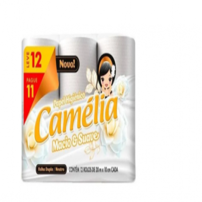 PAPEL HIGIÊNICO CAMÉLIA LV12 PG11 FOLHA DUPLA