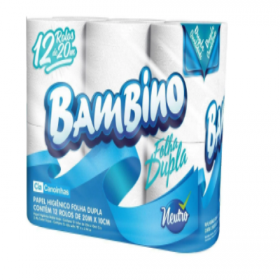 PAPEL HIGIÊNICO BAMBINO C/12 F DUPLA 20M