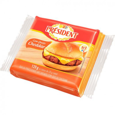 QUEIJO PRESIDENT CHEDDAR 120GRAMAS