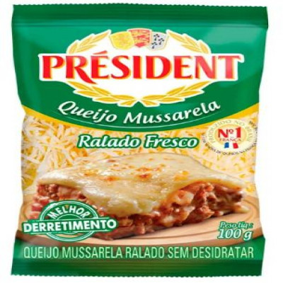 QUEIJO RALADO MUSSARELA PRESIDENT 100 GRAMAS