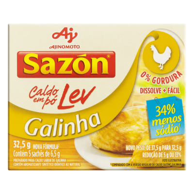 SAZON CALDO EM PÓ LEV GALINHA 32,5GRAMAS