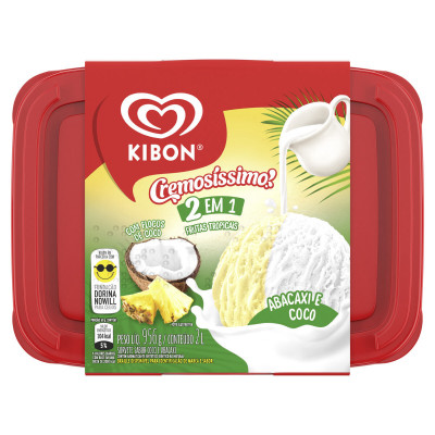 SORVETE KIBON POTE 2 LITROS FRUTAS TROPICAIS