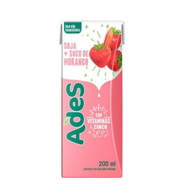 SUCO ADES SOJA MORANGO 200ML