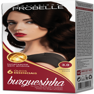 TINTA PARA CABELO CASTANHO ESCURO BURGUESINHA