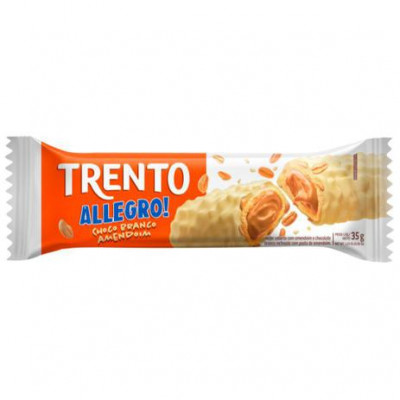 WAFER TRENTO ALLEGRO CHOCOBRANCO AMENDOIM 35GRAMAS