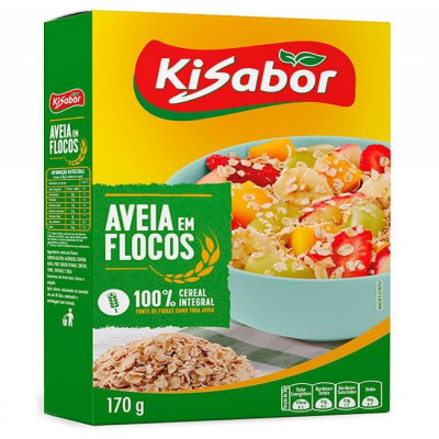 AVEIA EM FLOCOS KISABOR 170 GRAMAS