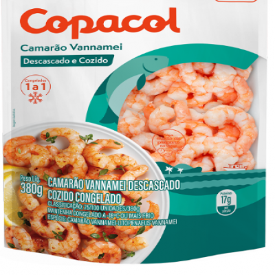 CAMARÃO COPACOL VANNAMEI CONGELADO DESCASCADO 380GR