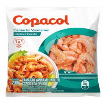 CAMARÃO COPACOL VANNAMEI CONGELADO INTEIRO 200GR