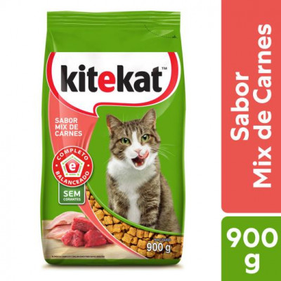 ALIMENTO PARA GATOS ADULTOS MIX DE CARNES KITEKAT PACOTE 900 GRAMAS