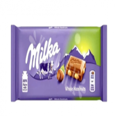 CHOCOLATE MILKA WHOLE HAZELNUT 100GR