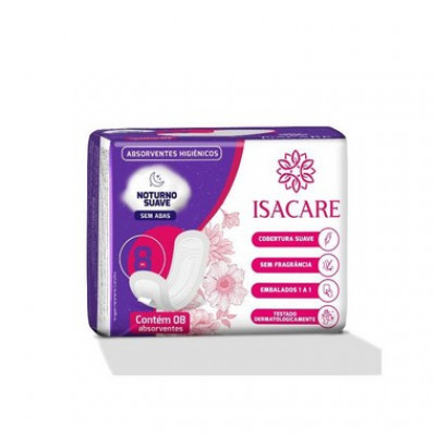 ABSORVENTE ISACARE NOTURNO COM 8 SEM ABAS