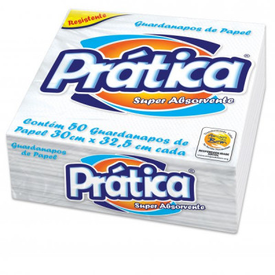 GUARDANAPO PRÁTICA 30X32,5CM SUPER ABSORVENTE COM 50 UNIDADES