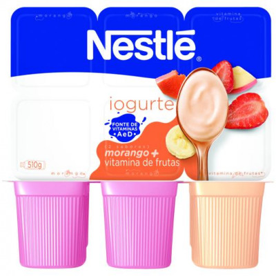 IOGURTE NESTLÉ POLPA MORANGO+VITAMINA DE FRUTA 510 GRAMAS