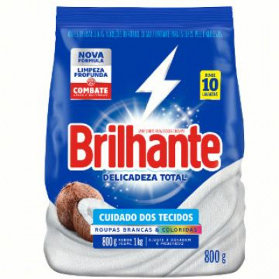 LAVA ROUPA PÓ BRILHANTE DELICADEZA TOTAL SACHE 800 GRAMAS