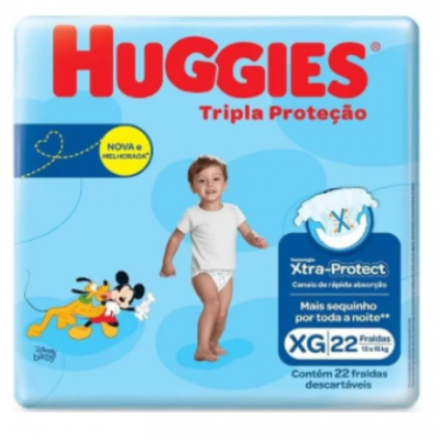 FRALDA HUGGIES TRIPLA PROTEÇÃO JUMBO XGDE.C/22