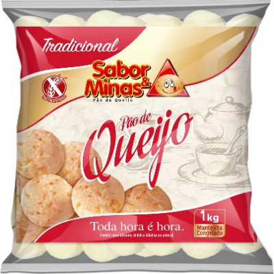 PÃO DE QUEIJO SABOR MINAS 1KG TRADICIONAL 25G