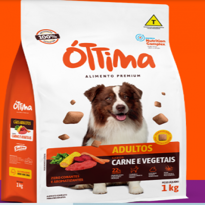 RAÇÃO OTTIMA CÃES ADULTOS CARNE VEGETAL 1 KG