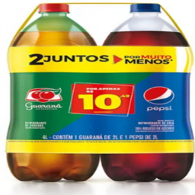 REFRIGERANTE ANTÁRCTICA GUARANA 2L+PEPSI 2LC/2