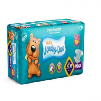 FRALDA INFANTIL DESCARTÁVEL SCOOBY DOO MEGA XG 34 UNIDADE