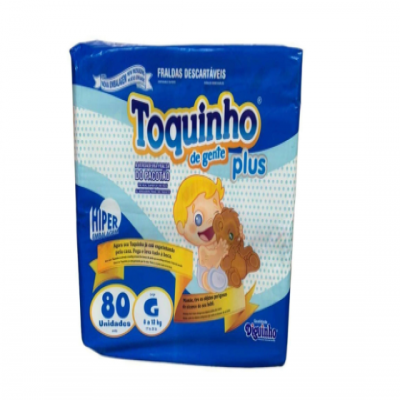 FRALDAS TOQUINHO PLUS G/80 UNIDADES