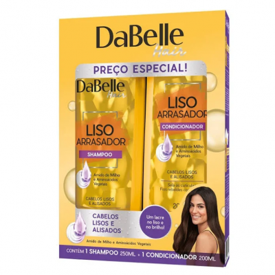 KIT SHAMPOO+CONDICIONADOR DABELLE 450ML LISO ARRASADOR