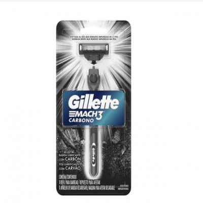 APARELHO GILLETTE MACH 3 CARBONO COM 1 CARGA