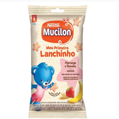BISCOITO MUCILON MEU PRIMEIRO LANCHINHO MORANGO/BANANA 35GR
