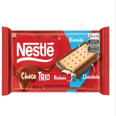 CHOCOLATE NESTLE 90G BARRA BISCOITO AO LEITE