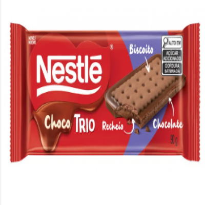 CHOCOLATE NESTLE BARRA BISCOITO TRIPLO CHOCOLATE 90G