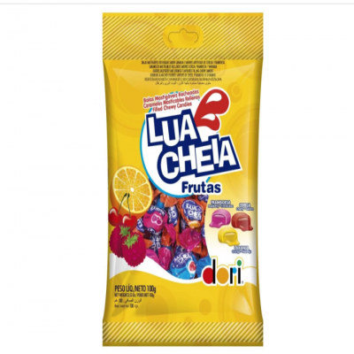 BALA MASTIGAVEL LUA CHEIA FRUTAS DORI 100G