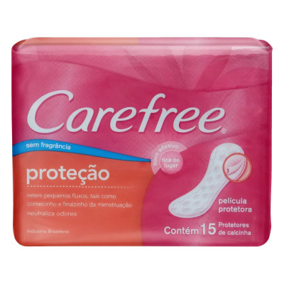 PROTETOR DIÁRIO CAREFREE PROTEÇÃO SEM PERFUME 15 UN