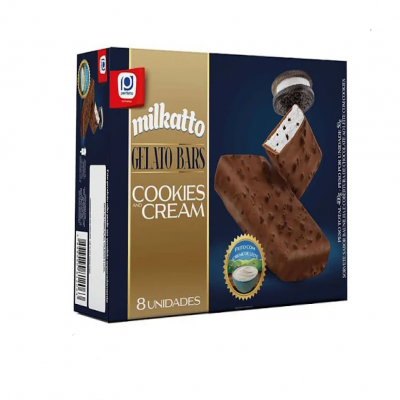 SORVETE PERFETTO MILKATTO COOKIES 400GR C/8