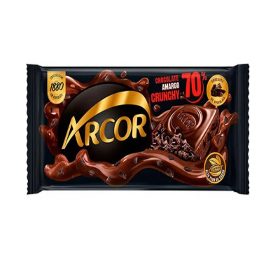 CHOCOLATE ARCOR AMARGO CRUNCHY 70% 80GR