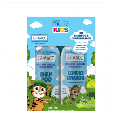 KIT SHAMPOO + CONDICIONADOR MURIEL KIDS 300ML AZUL GRAACC