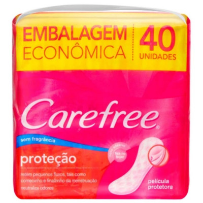 PROTETOR CAREFREE SEM ABAS SEM PERFUME PROTEÇÃO COM 40 UNIDADES