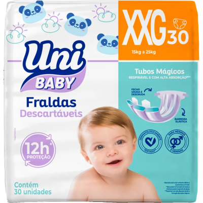 FRALDA UNI BABY TUBOS MAGICOS XXG COM 30