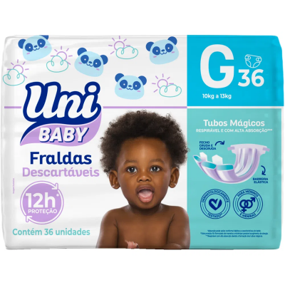 FRALDA UNI BABY TUBOS MAGICOS G COM 36