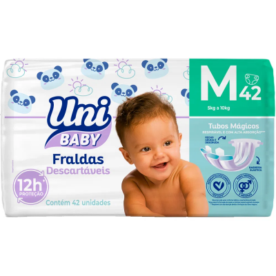 FRALDA UNI BABY TUBOS MAGICOS M COM 42