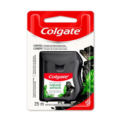 FIO DENTAL COLGATE NATURAL EXTRACTS CARVAO 25M