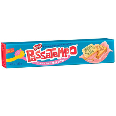 BISCOITO RECHEADO PASSATEMPO MORANGO 130G