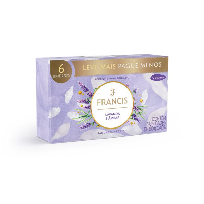 SABONETE FRANCIS LAVANDA/AMBAR 90G COM 6