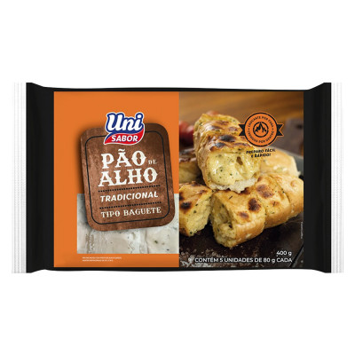 PAO UNI SABOR ALHO TRADICIONAL 400G