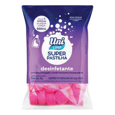 DESINFETANTE UNI LIMP PASTILHAS COM 10 UN