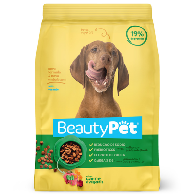 ALIMENTO BEAUTY PET PARA CAES CARNE E VEGETAL 6KG