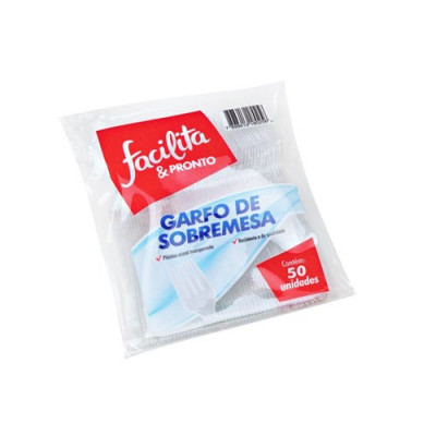 GARFO PLASTICO FACILITA SOBREMESA COM 50 UN