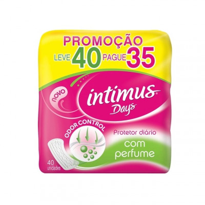 ABSORVENTE PROTETOR DIÁRIO INTIMUS DAYS COM PERFUME LEVE 40 PAGUE 35